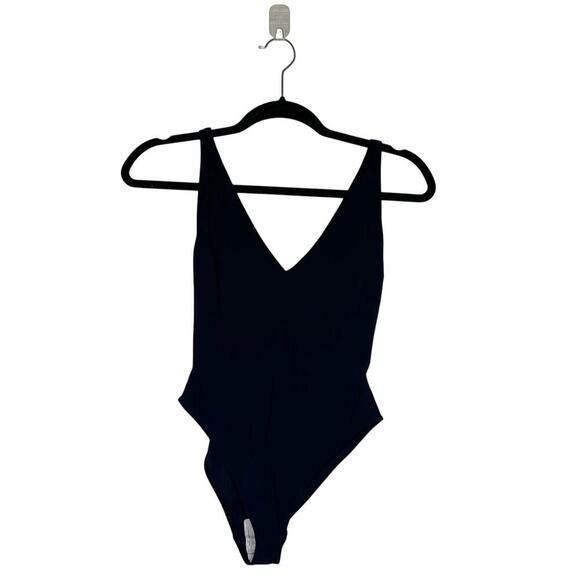 NWT Toteme Deep Neck One Piece Swimsuit Women's Black Size XXS 2X-Small - Picture 4 of 8